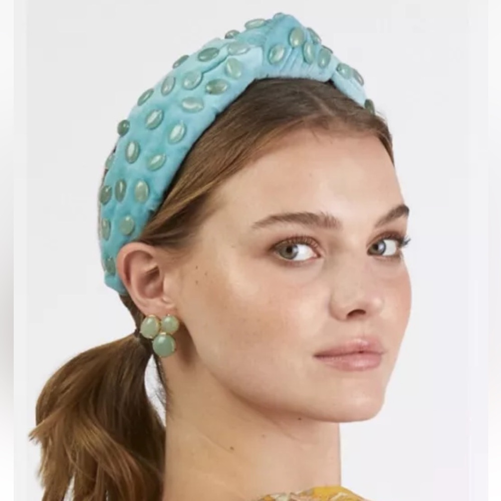 Lele Sadoughi Healing Stones Jade Headband One Size